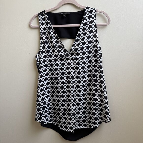 Banana Republic Blouse Medium Black/white Womens Blouse Open Back Size Small - Picture 1 of 3
